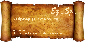 Széphegyi Szabolcs névjegykártya