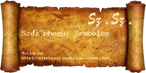 Széphegyi Szabolcs névjegykártya